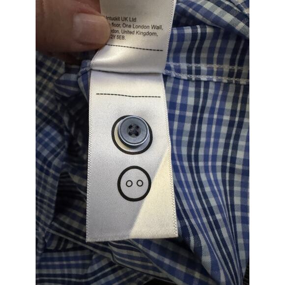 UNTUCKit Men's Short Sleeve Button-Up Shirt, Slim Fit, Blue, Size XXL Sail Logo - Picture 5 of 8